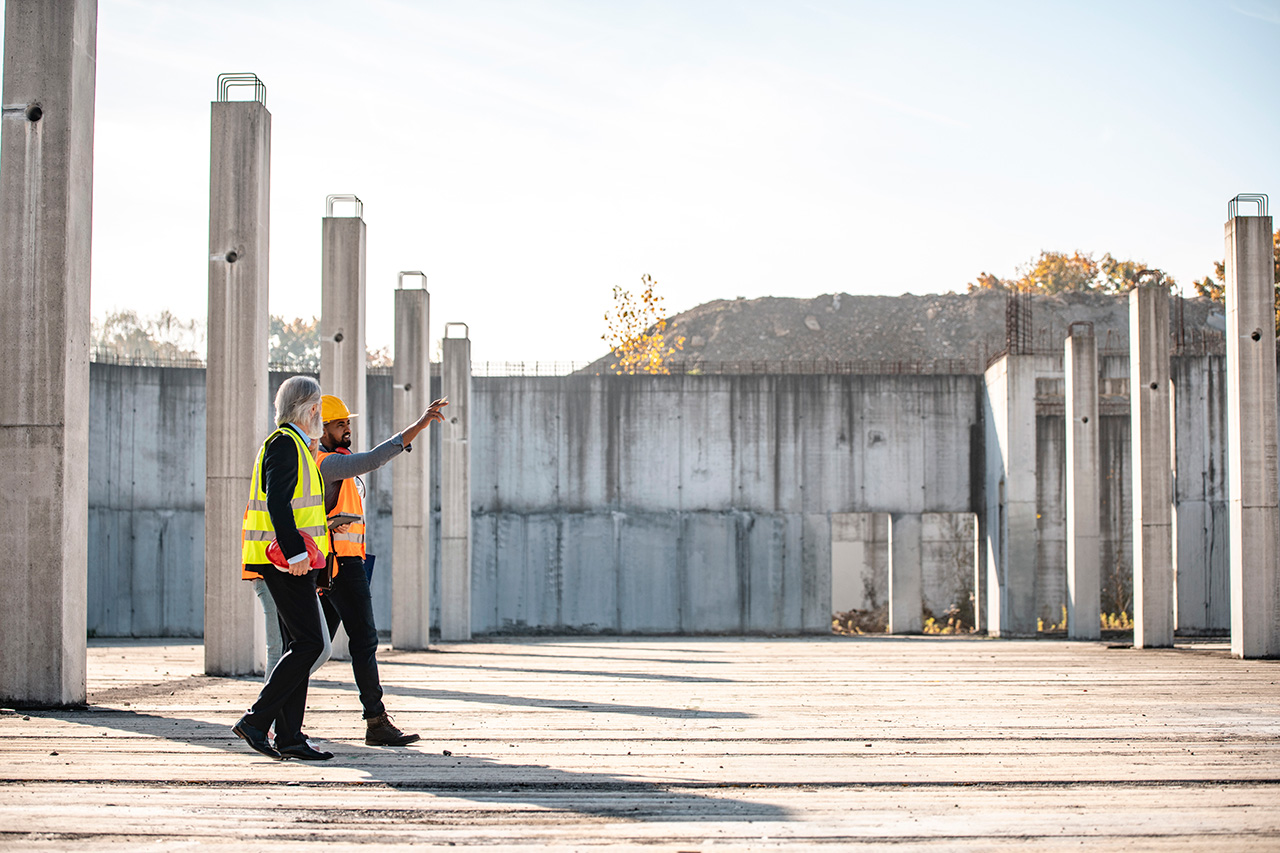 Construction workers on site