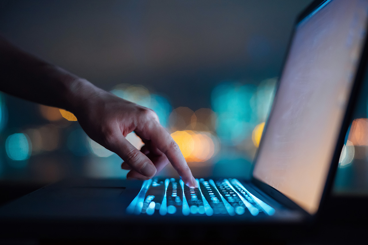 Backlit laptop