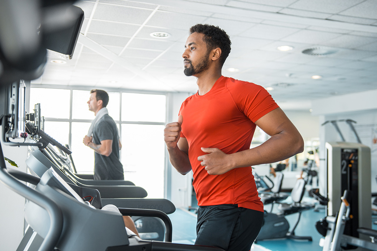 People using treadmills