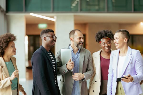 Teacher and students talking