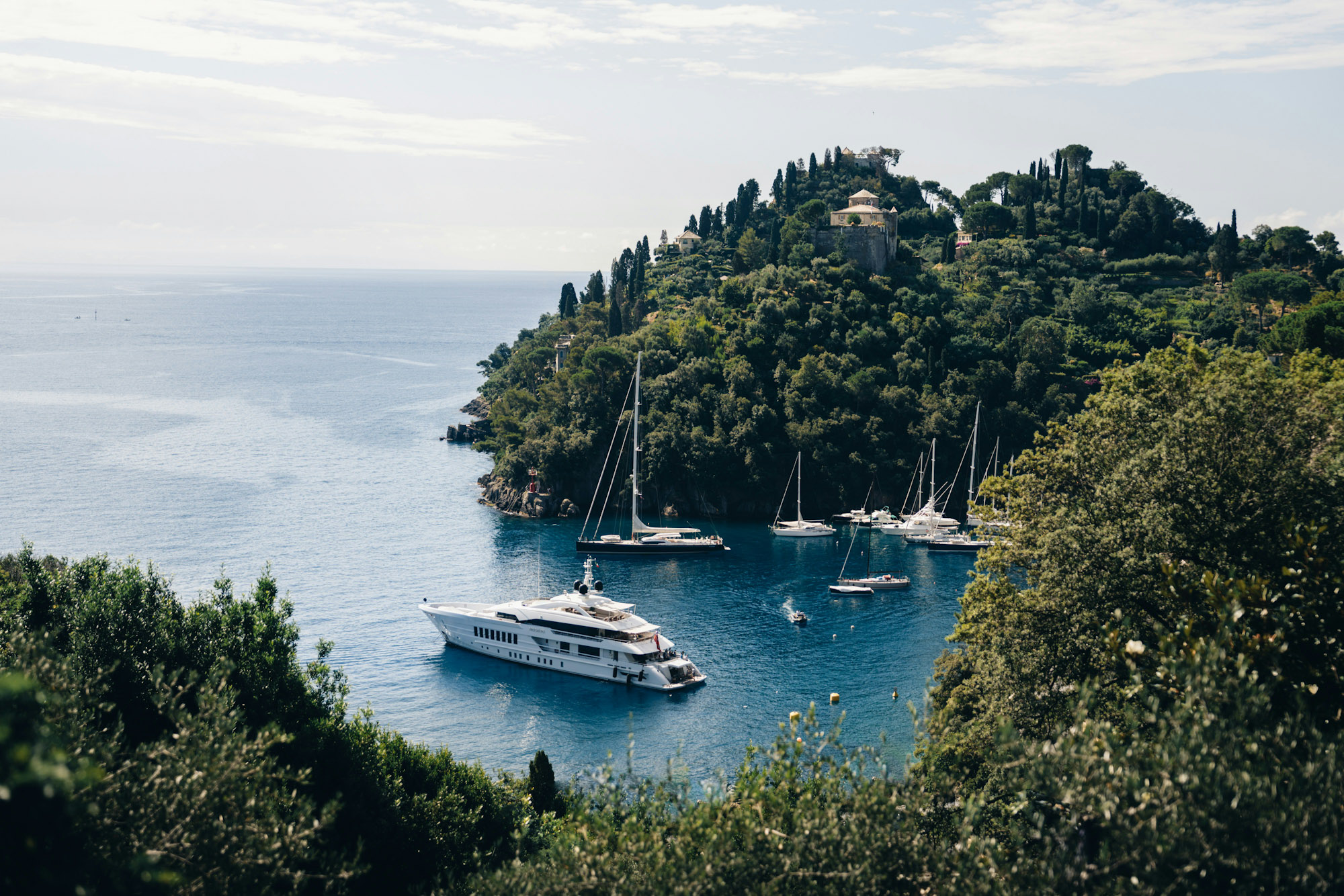 Yacht in bay