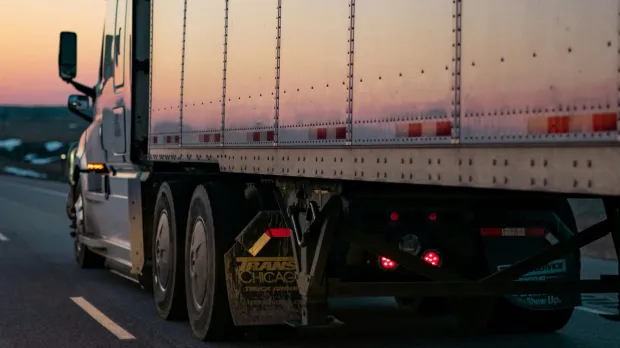Semi-Truck at Sunset