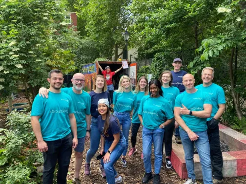 Howden employees in the woods